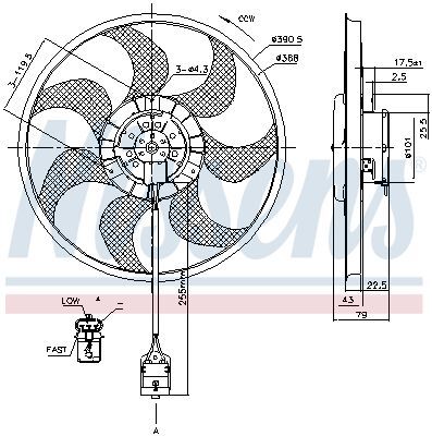 NISSENS, Ventilateur, refroidissement du moteur