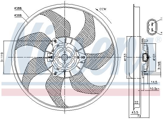 NISSENS, Ventilateur, refroidissement du moteur