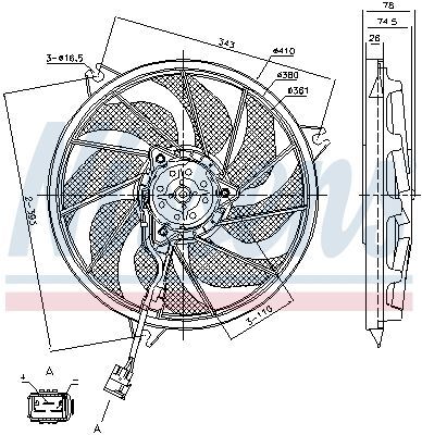 NISSENS, Ventilateur, refroidissement du moteur