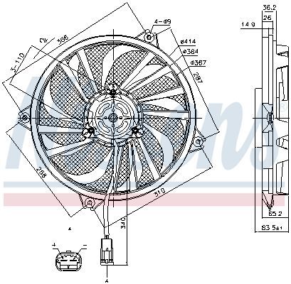 NISSENS, Ventilateur, refroidissement du moteur