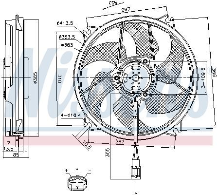 NISSENS, Ventilateur, refroidissement du moteur