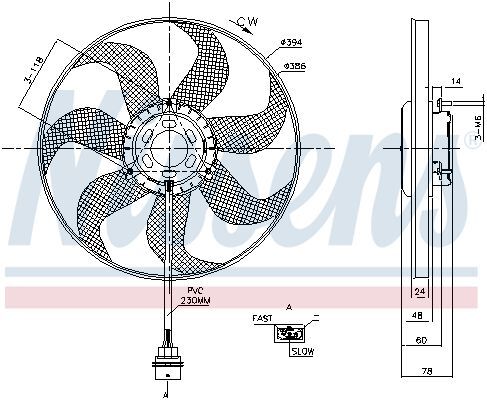 NISSENS, Ventilateur, refroidissement du moteur