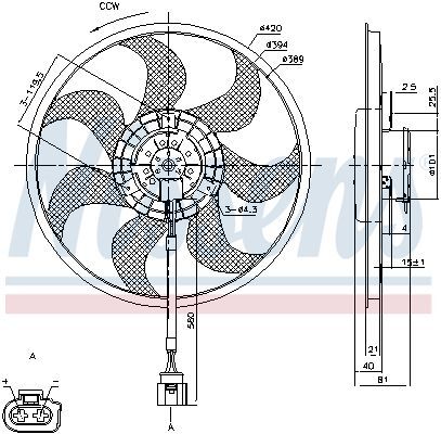 NISSENS, Ventilateur, refroidissement du moteur