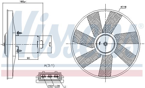 NISSENS, Ventilateur, refroidissement du moteur