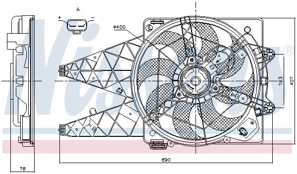 NISSENS, Ventilateur, refroidissement du moteur