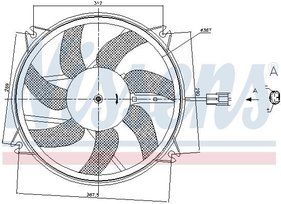 NISSENS, Ventilateur, refroidissement du moteur