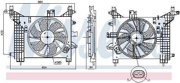 NISSENS, Ventilateur, refroidissement du moteur