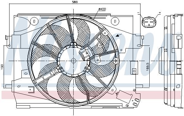 NISSENS, Ventilateur, refroidissement du moteur