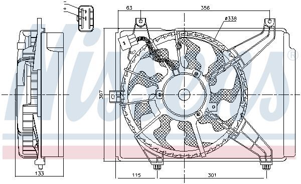 NISSENS, Ventilateur, refroidissement du moteur