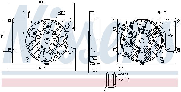 NISSENS, Ventilateur, refroidissement du moteur