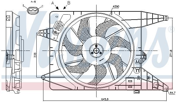 NISSENS, Ventilateur, refroidissement du moteur