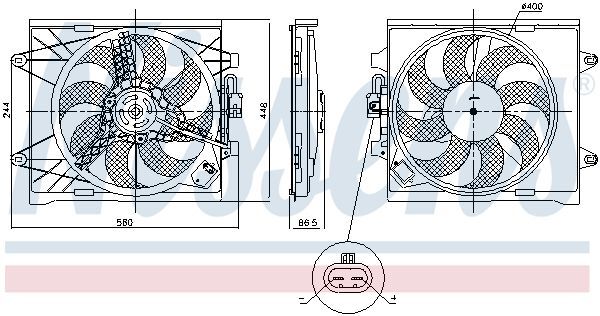 NISSENS, Ventilateur, refroidissement du moteur