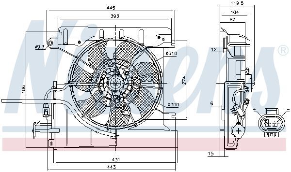 NISSENS, Ventilateur, refroidissement du moteur