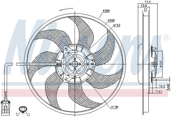 NISSENS, Ventilateur, refroidissement du moteur