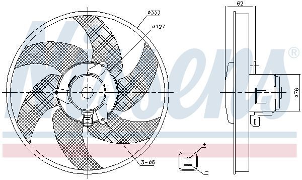 NISSENS, Ventilateur, refroidissement du moteur