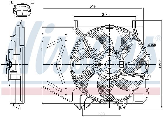 NISSENS, Ventilateur, refroidissement du moteur