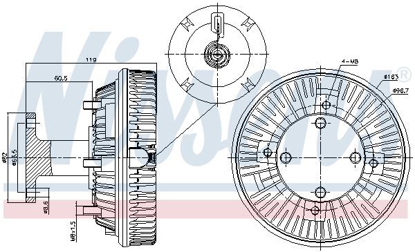 NISSENS, Embrayage, ventilateur de radiateur