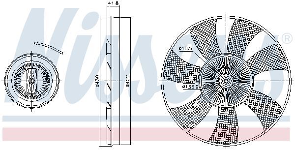 NISSENS, Embrayage, ventilateur de radiateur