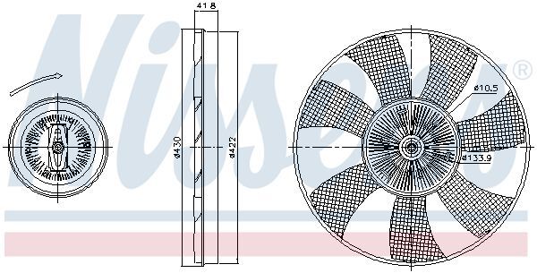 NISSENS, Embrayage, ventilateur de radiateur