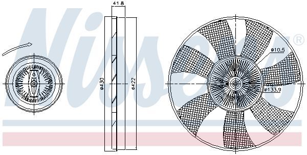 NISSENS, Embrayage, ventilateur de radiateur