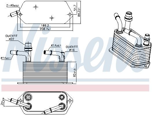 NISSENS, Radiateur d'huile de boîte automatique