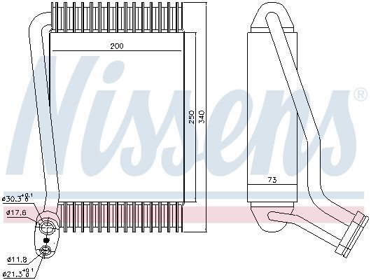 NISSENS, Évaporateur climatisation