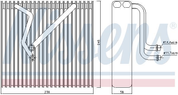 NISSENS, Évaporateur climatisation