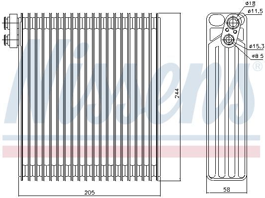 NISSENS, Évaporateur climatisation