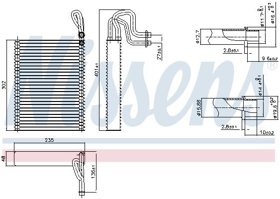 NISSENS, Évaporateur climatisation