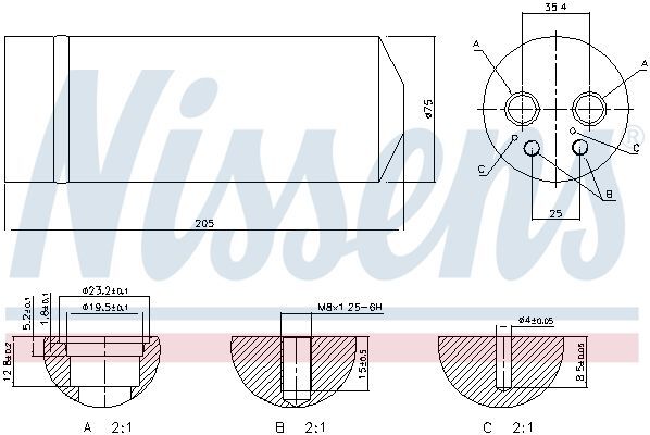 NISSENS, Filtre déshydratant, climatisation