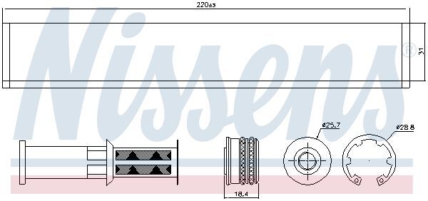 NISSENS, Filtre déshydratant, climatisation