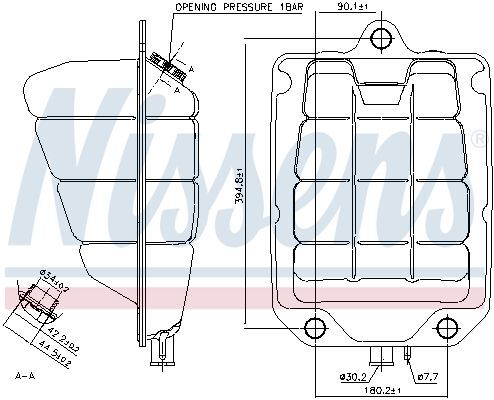 NISSENS, Vase d'expansion, liquide de refroidissement