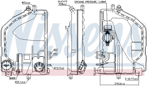 NISSENS, Vase d'expansion, liquide de refroidissement