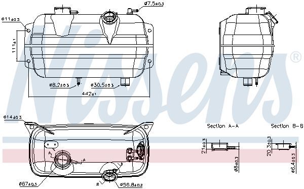 NISSENS, Vase d'expansion, liquide de refroidissement