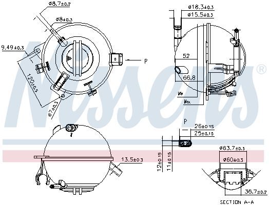 NISSENS, Vase d'expansion, liquide de refroidissement