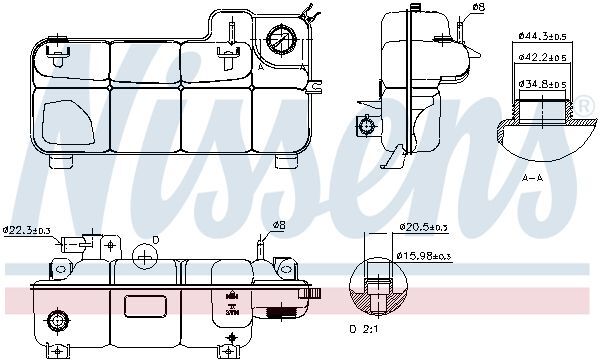 NISSENS, Vase d'expansion, liquide de refroidissement