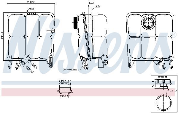 NISSENS, Vase d'expansion, liquide de refroidissement