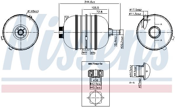 NISSENS, Vase d'expansion, liquide de refroidissement