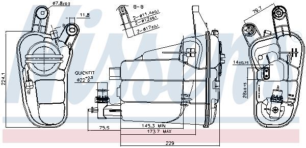 NISSENS, Vase d'expansion, liquide de refroidissement