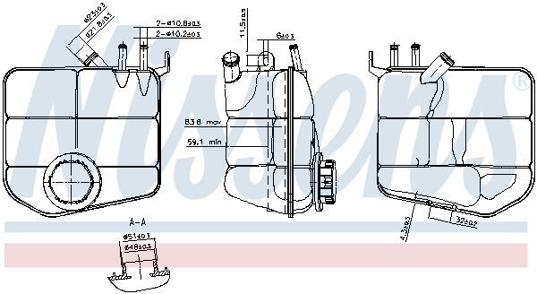 NISSENS, Vase d'expansion, liquide de refroidissement