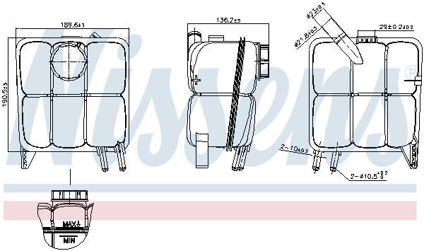 NISSENS, Vase d'expansion, liquide de refroidissement