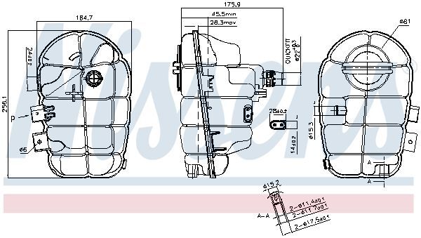 NISSENS, Vase d'expansion, liquide de refroidissement