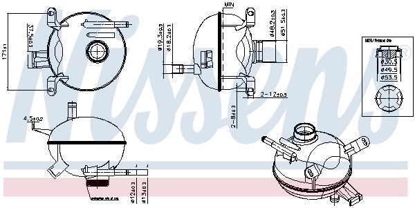 NISSENS, Vase d'expansion, liquide de refroidissement