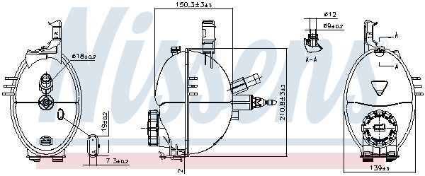 NISSENS, Vase d'expansion, liquide de refroidissement