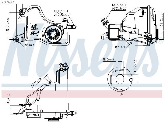 NISSENS, Vase d'expansion, liquide de refroidissement