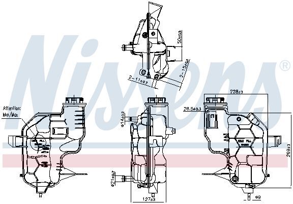 NISSENS, Vase d'expansion, liquide de refroidissement