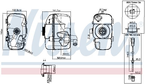 NISSENS, Vase d'expansion, liquide de refroidissement