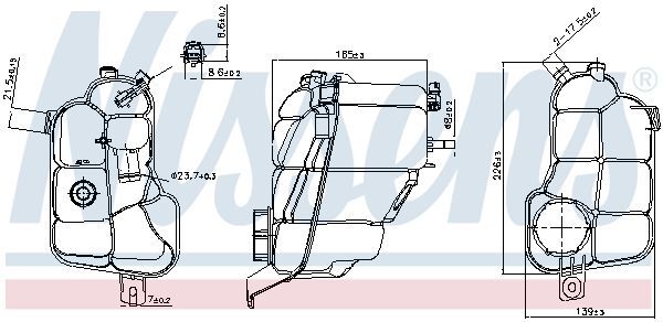 NISSENS, Vase d'expansion, liquide de refroidissement