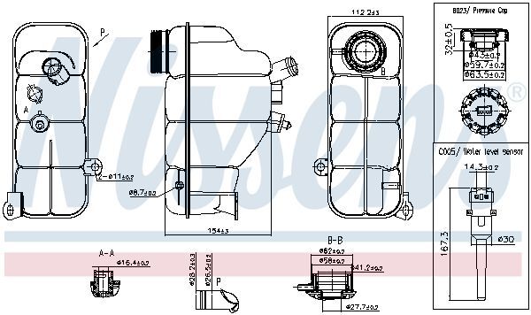 NISSENS, Vase d'expansion, liquide de refroidissement