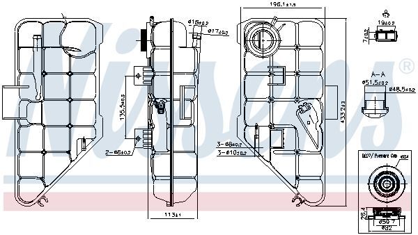 NISSENS, Vase d'expansion, liquide de refroidissement